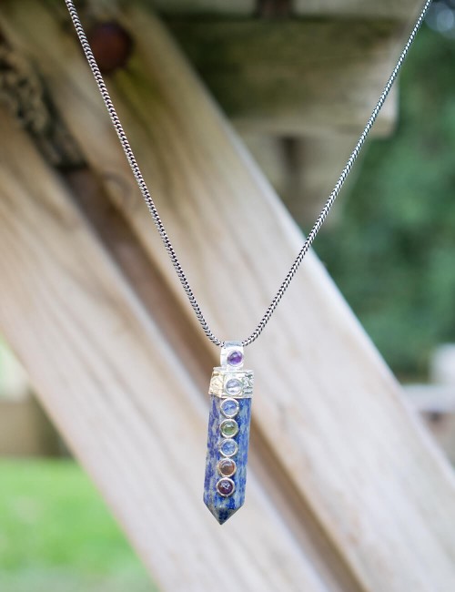pendant-stone-mineral-Lapislazuli-7chakras-collar-metal