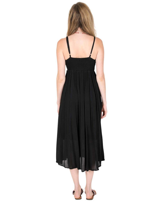 cotton-double-cloth-summer-black dress