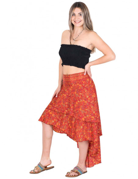 falda-boho-seda-estampada-naranja
