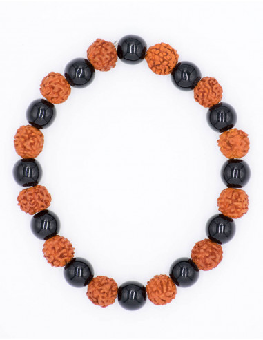 Rudraksha and Onyx Bracelet
