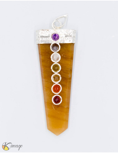 Carnelian pendant with 7 chakras