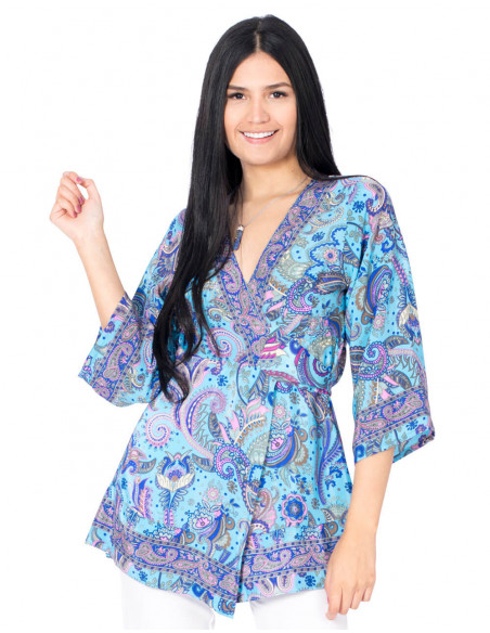 camisa-cruzada-estampada-tonos-celeste