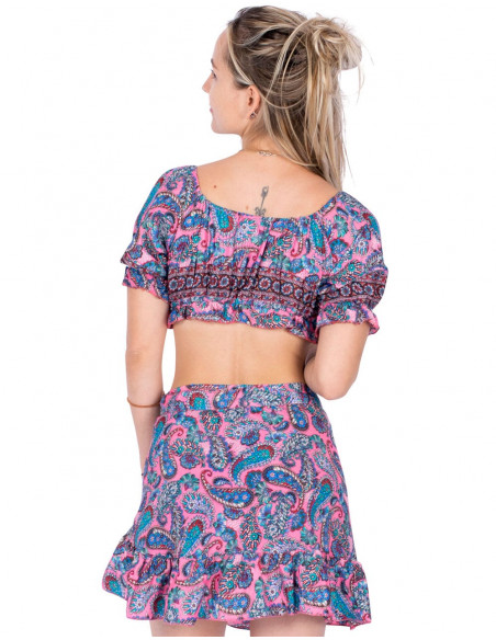 Short skirt and top set