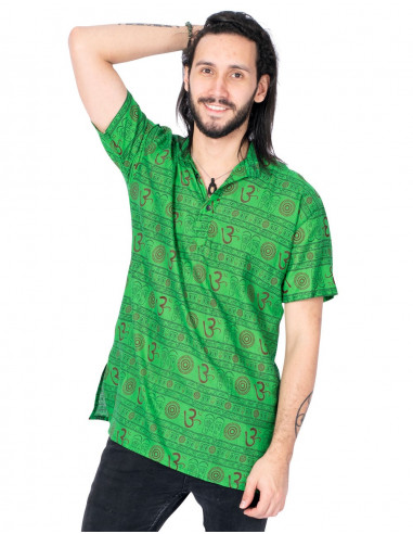 Hippie style polo shirt