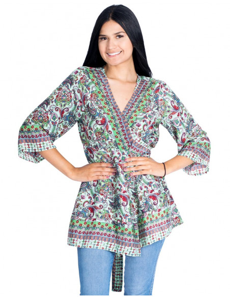 Long Crossed Blouse