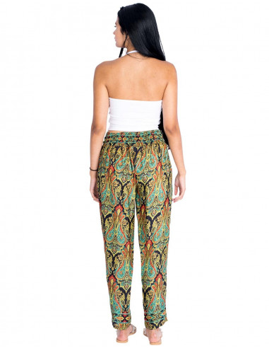 pantalon-ajustado-seda-estampado-negro