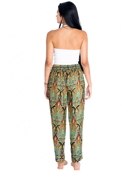 pantalon-ajustado-seda-estampado-negro