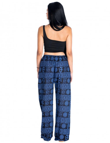 Blue pants with black drawings