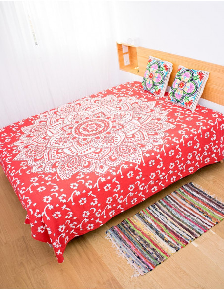 cubrecama-doble-etnico-mandala-rojo
