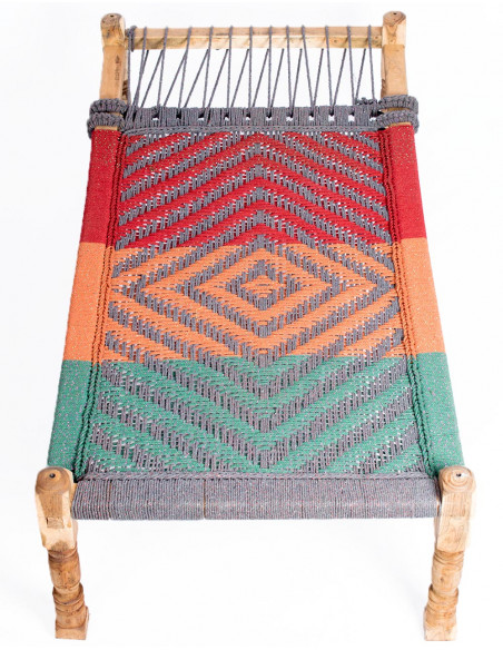 Indian Wooden Garden Lounge Chair | Unique Handcrafted Design | Size 1.38m