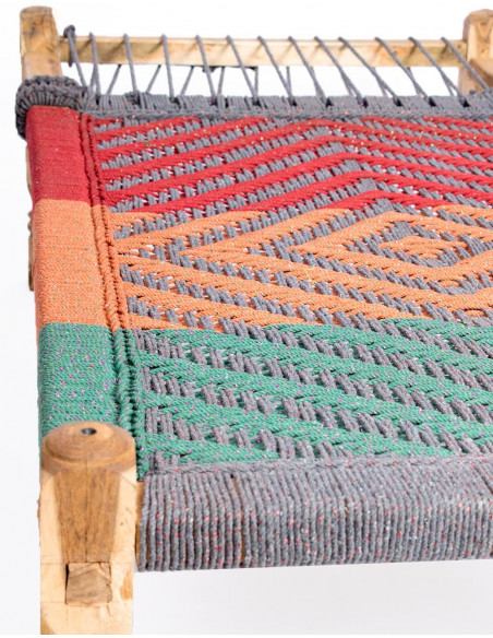 Indian Wooden Garden Lounge Chair | Unique Handcrafted Design | Size 1.38m