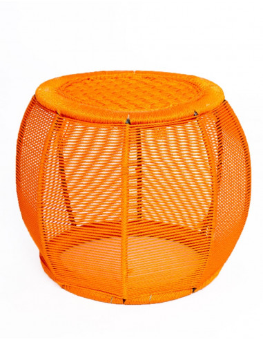 taburete-metal-tejido-artesanal-naranja