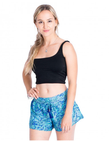 short-estampado-celeste-playa-mujer