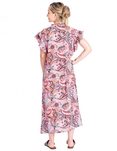 vestido-seda-camisero-mangas-volados