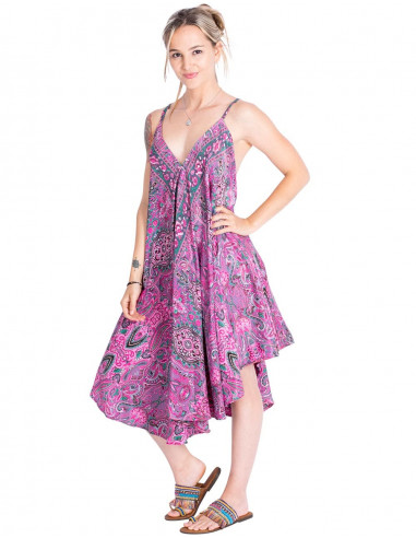 vestido-corto-seda-desigual-rosa