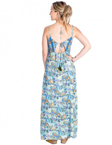 vestido-entallado-mujer-verano-celeste