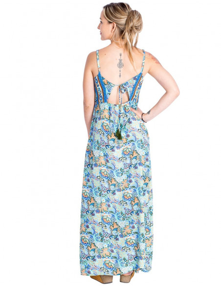 vestido-entallado-mujer-verano-celeste