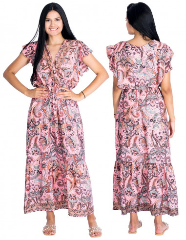 Neckline and Ruffled Dress