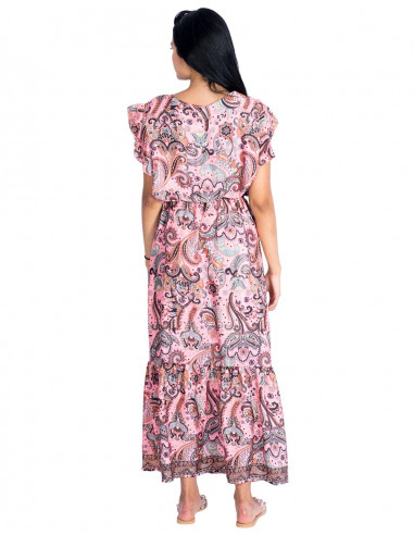Neckline and Ruffled Dress