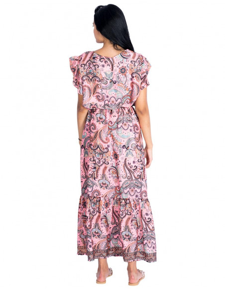 Neckline and Ruffled Dress