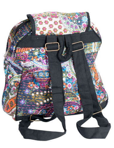 Backpack with Drawings and Stitches