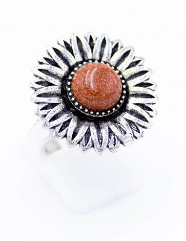 Flower and Stone Ring