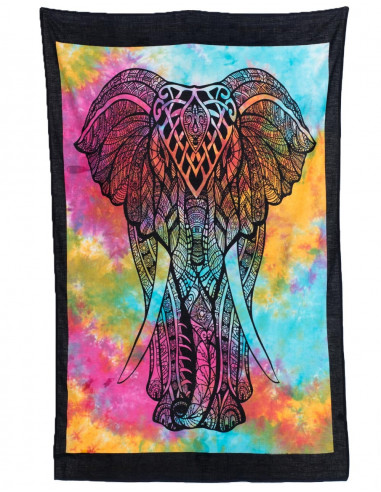 Multicolor Elephant Tapestry