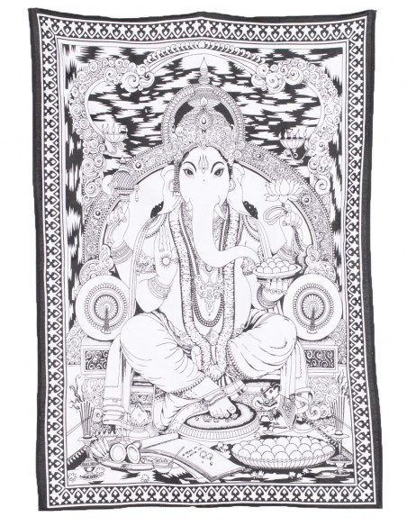 Ganesha Tapestry B&W