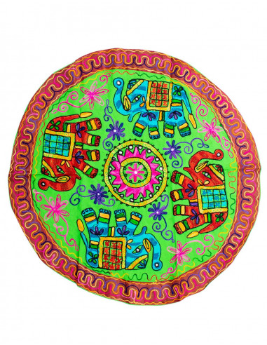 Round Tablecloth or Tapestry with 4 Elephants