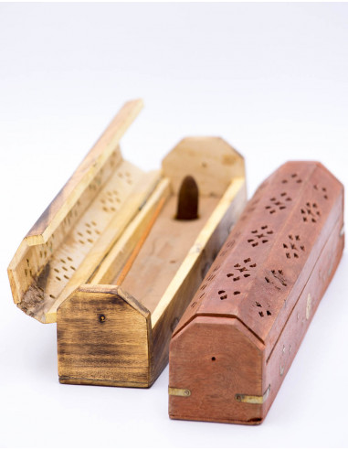 Wooden Coffin Incense Holder