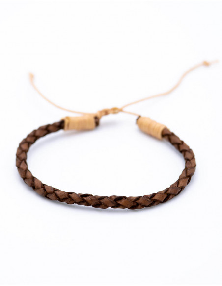 pulsera-cuero-trenzado-marron-beige-hombre-hippie