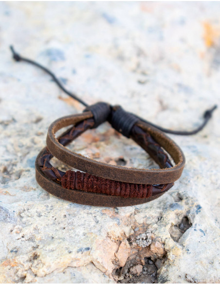 Triple Imitation Leather Bracelet