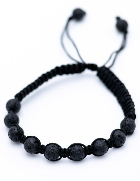 Volcanic Rock Macrame Bracelet