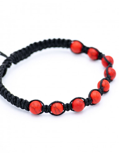 Red Coral Macrame Bracelet