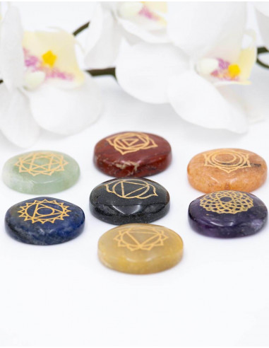 7 Chakra Stones with Symbol