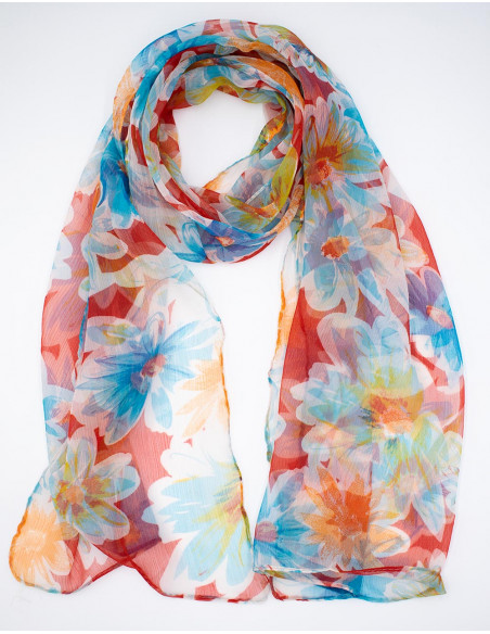 Chiffon Flowers Scarf