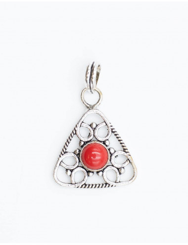 Triangle Pendant with Stone