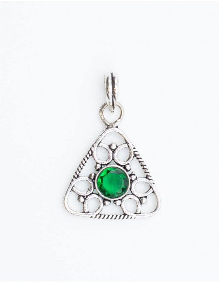 Triangle Pendant with Stone