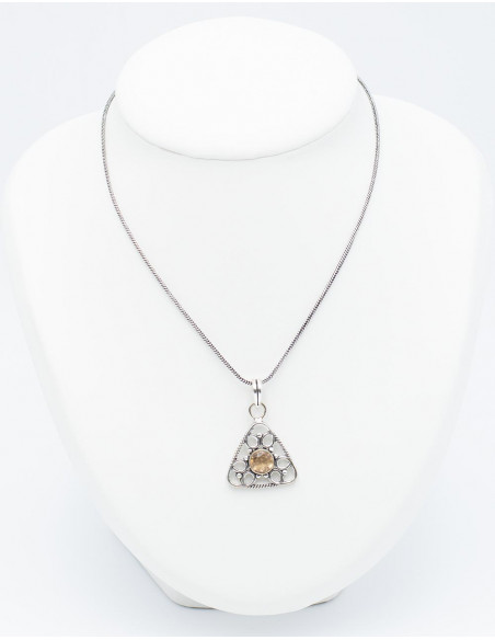 Triangle Pendant with Stone