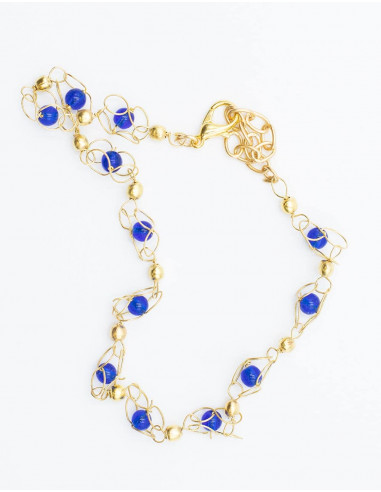 tobillera-dorada-cristal-azul-playa