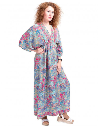 Printed V-Back Dress