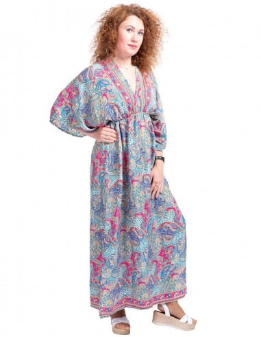 Printed V-Back Dress