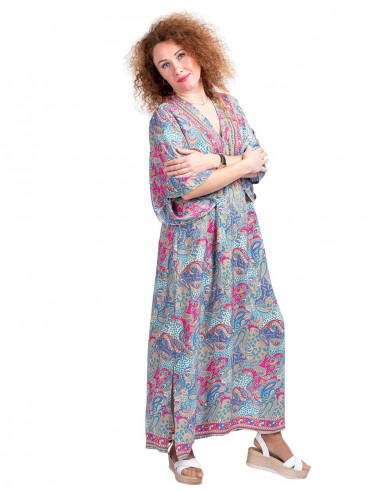 Printed V-Back Dress