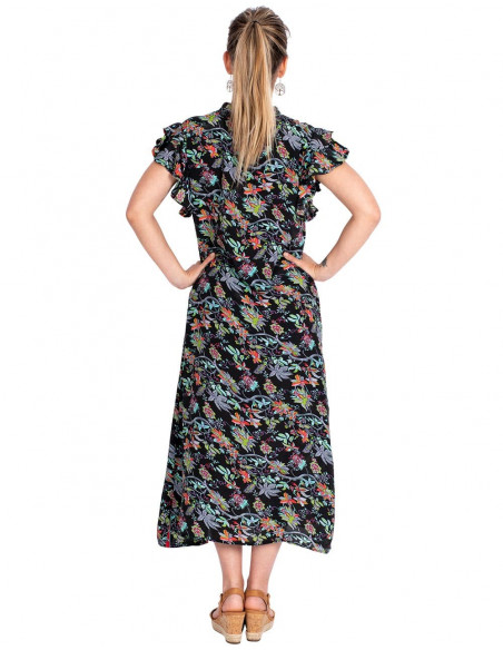 vestido-mujer-primavera-negro-estampado-camisero