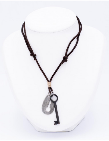 collar-hippie-cuero-con-dije-llave
