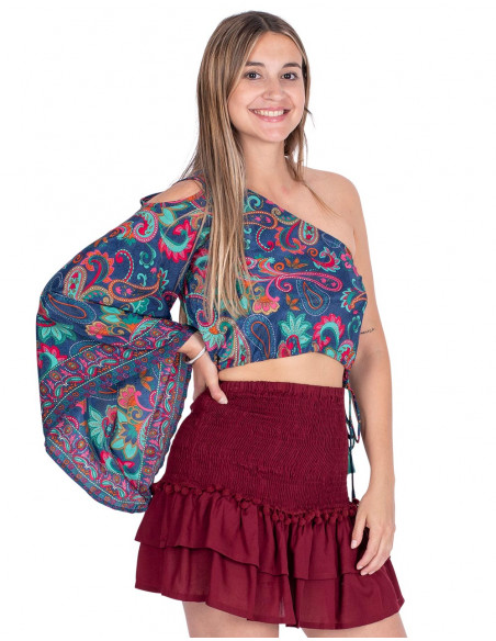 Short Skirt with Pom-Poms