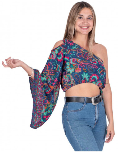 top-corto-una-manga-estampado