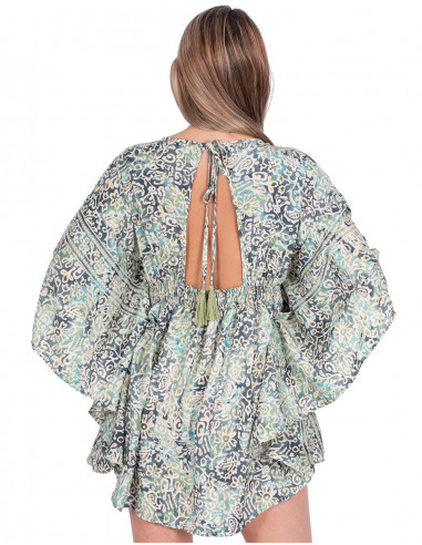 vestido-corto-amplio-estampado-verde
