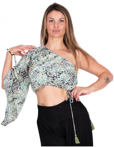 top-corto-una-manga-estampado-verde