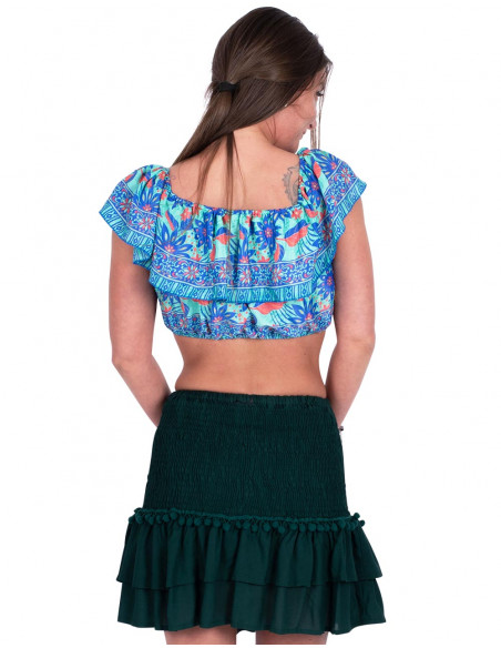 Short Skirt with Pom-Poms